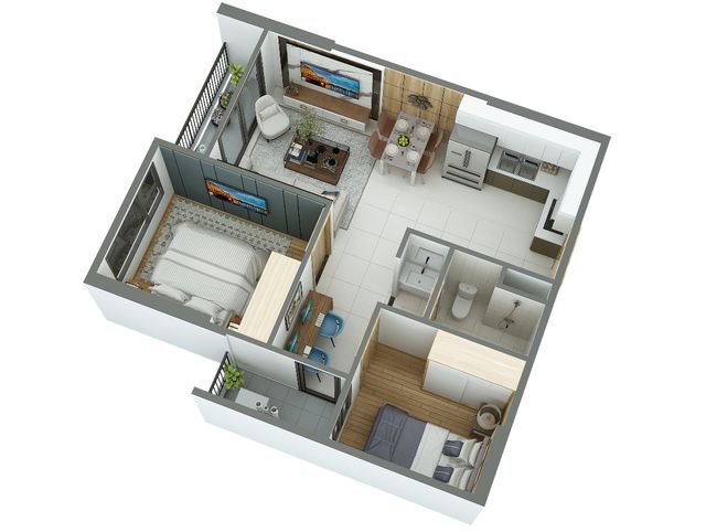 Thiết kế khu vực vệ sinh thông minh thường thấy ở các căn hộ cao cấp ở Singapore, Hongkong với vách ngăn linh hoạt giữa khu vực phòng tắm bên trong và lavabo bên ngoài
